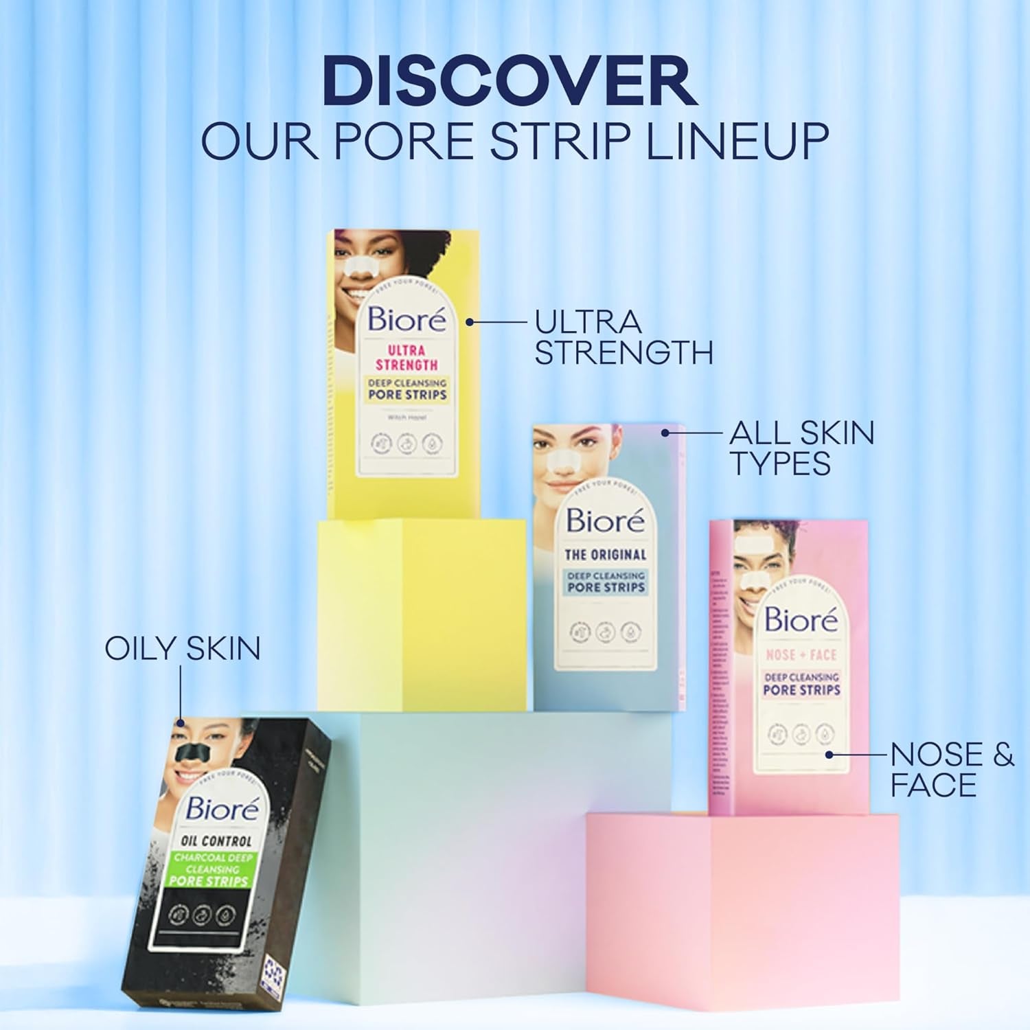 Original Blackhead Remover Strips, Deep Cleansing Nose Strips with Instant Pore Unclogging, Features C-Bond Technology, Oil-Free, Non-Comedogenic Use, 14 Count