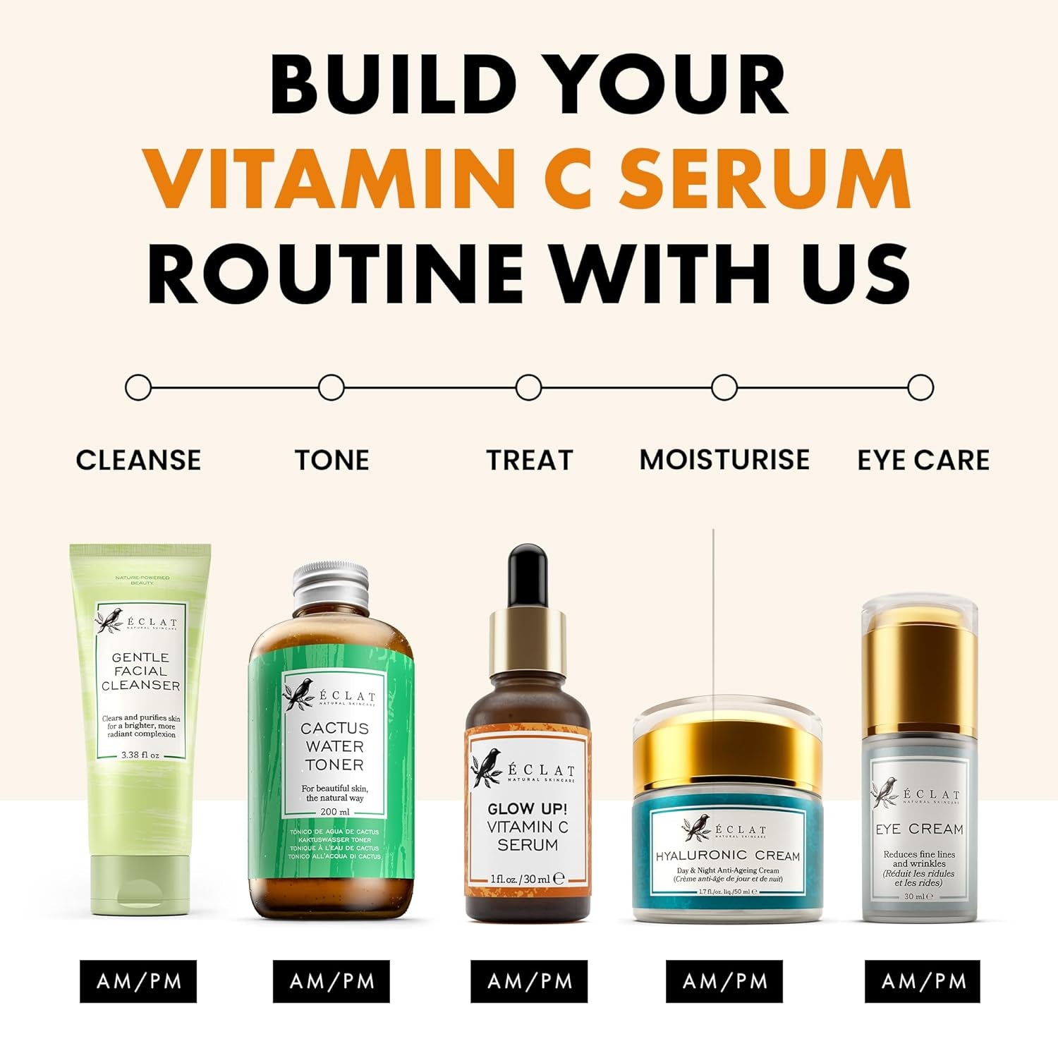 Vitamin C Face Serum - Skin Care for Dark Spots, Vitamin C Serum with Hyaluronic Acid, Ferulic Acid, & Vit E - anti Aging and Skin Brightening, Pure Vit C Facial Care 30 Ml