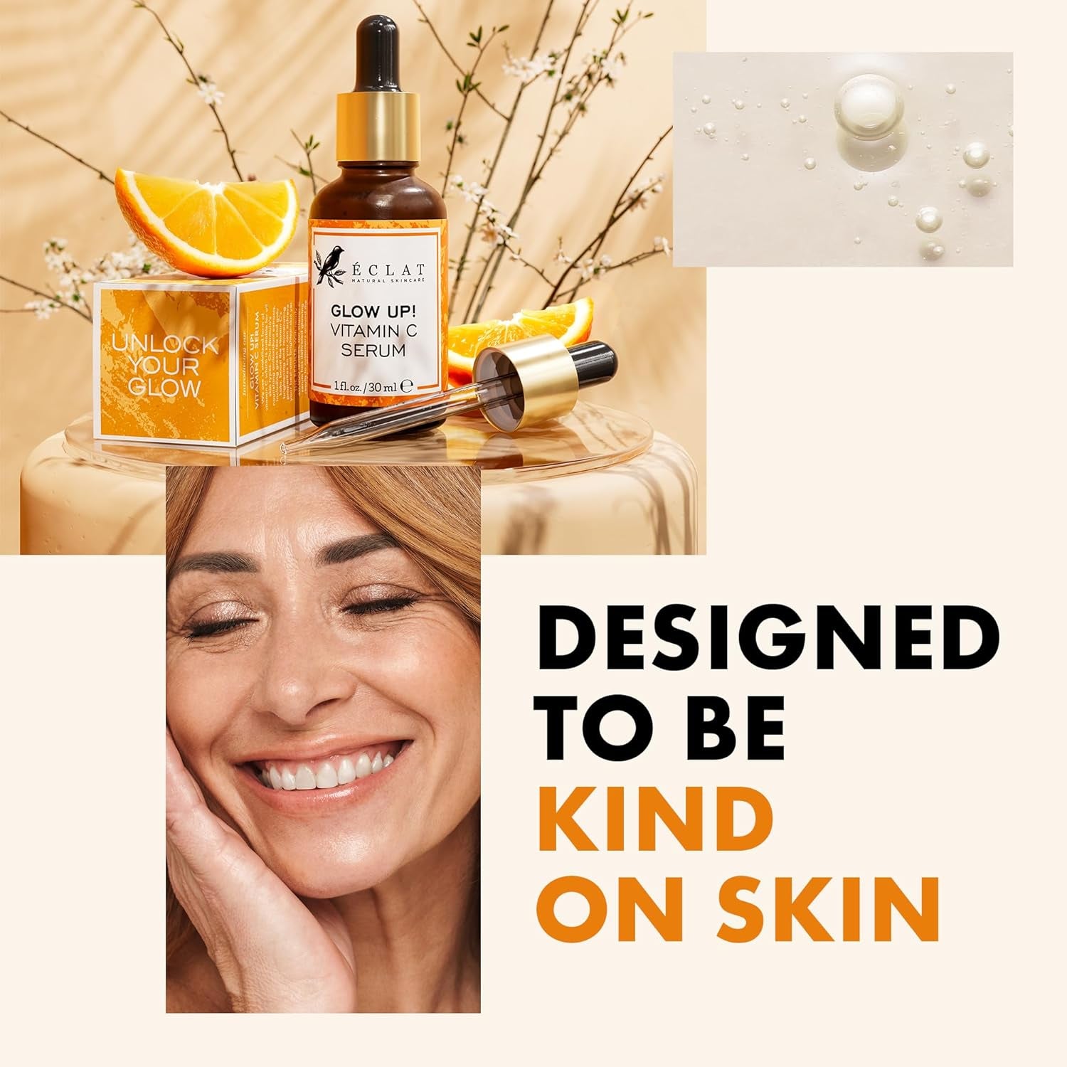 Vitamin C Face Serum - Skin Care for Dark Spots, Vitamin C Serum with Hyaluronic Acid, Ferulic Acid, & Vit E - anti Aging and Skin Brightening, Pure Vit C Facial Care 30 Ml