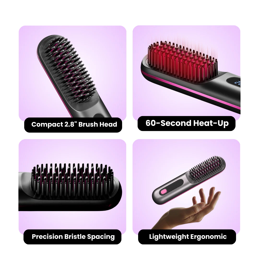 GoBrushly Pro - Effortless Detangling for Short Hair— No Pain, No Breakage+ FREE Heat Resistant Glove