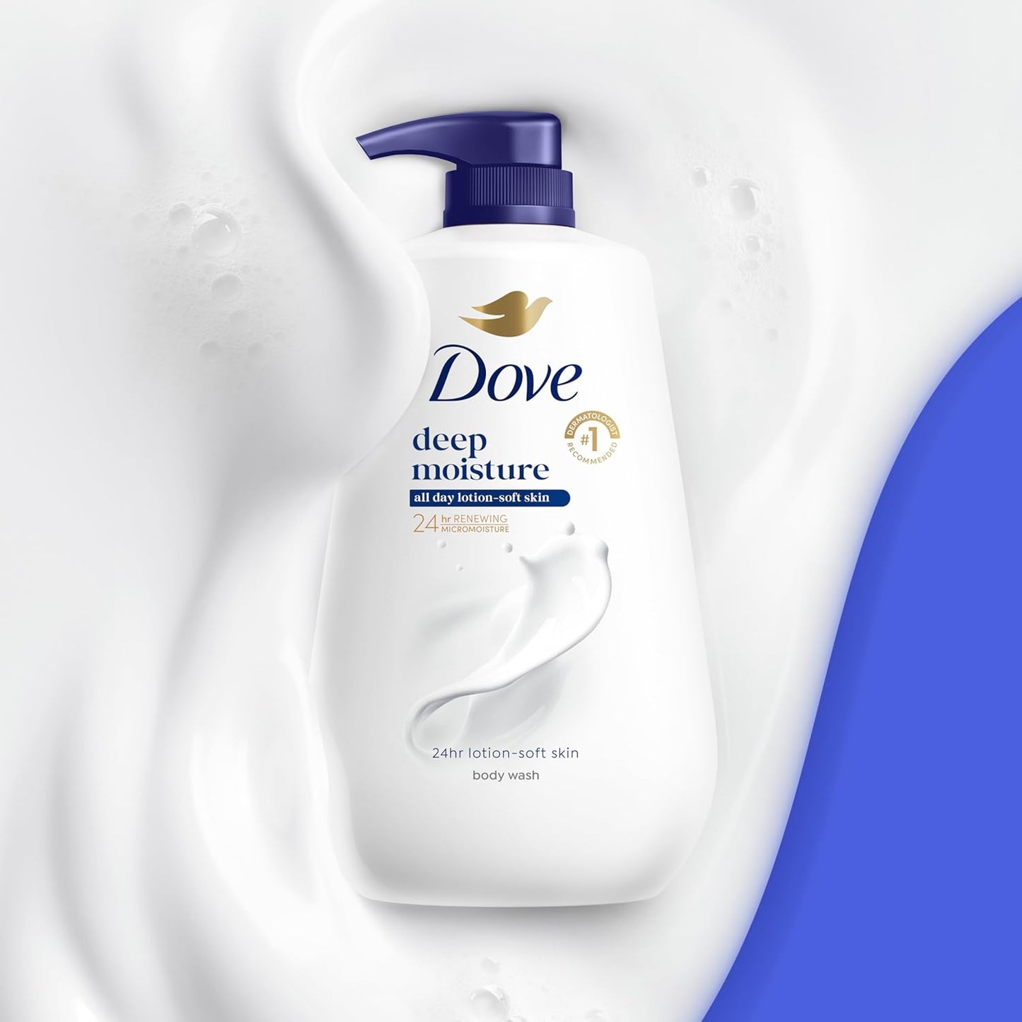 Body Wash with Pump Deep Moisture for 24Hr Lotion-Soft Skin Moisture Moisturizing Skin Cleanser with No Sulfates No Parabens 30.6 Oz