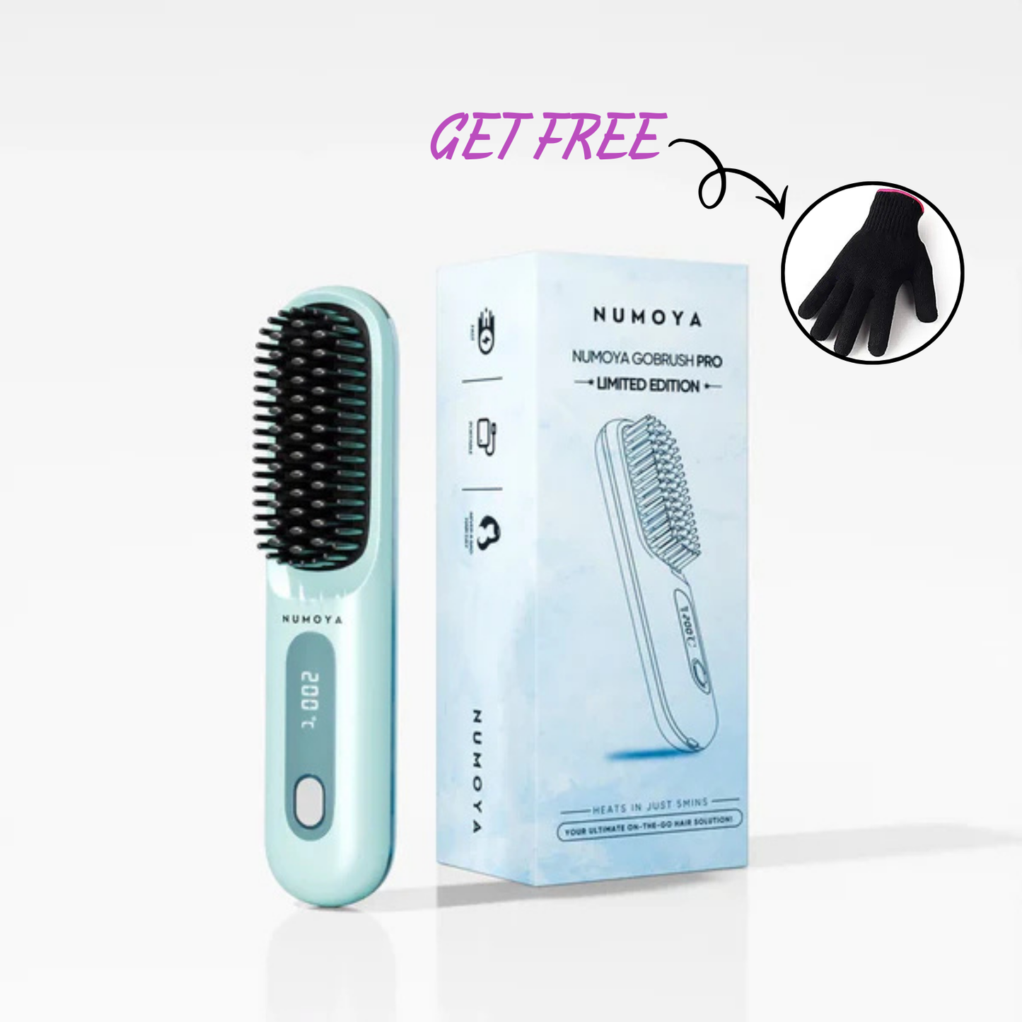 GoBrush Pro -  The Short Hair Specialist + FREE Heat Resistant Glove