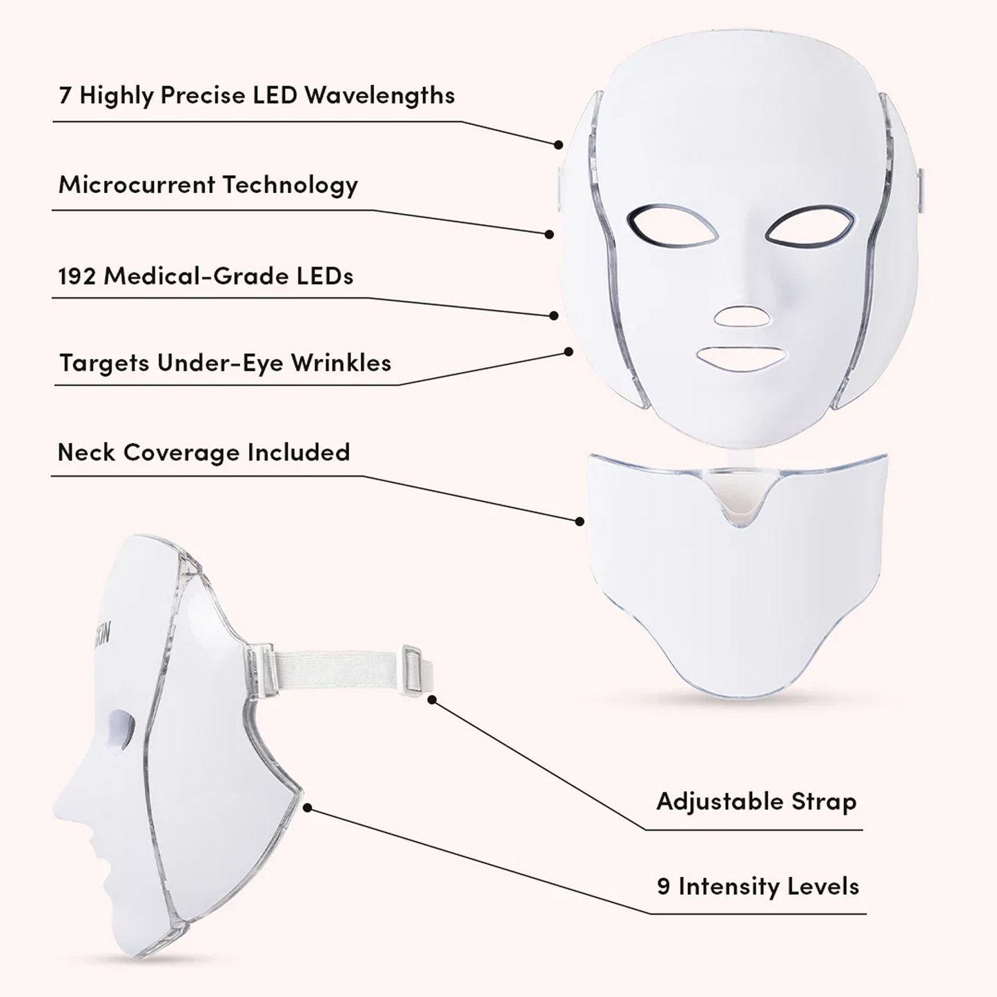 Non-Invasive Face Lifting Mask with LED Light Therapy