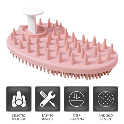 Wash Scrubber Shampoo Brush Bath Brush Silicone Body Brush Hair