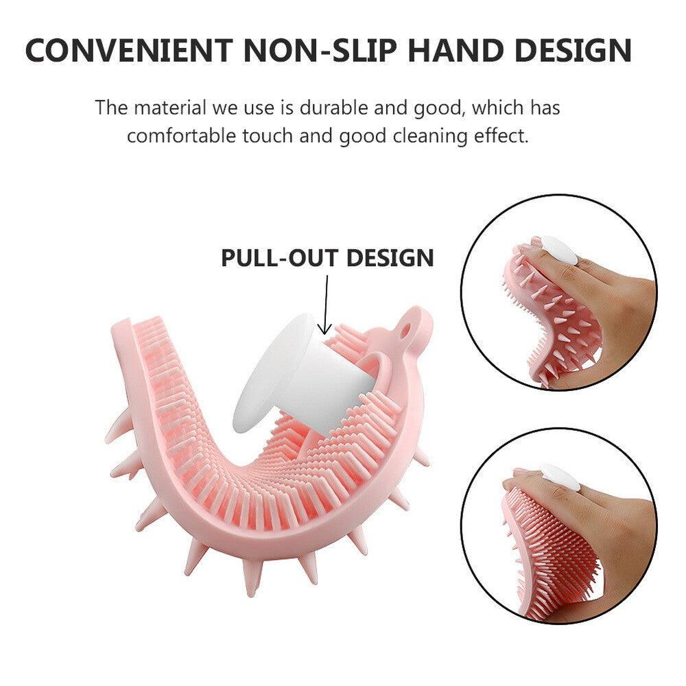 Wash Scrubber Shampoo Brush Bath Brush Silicone Body Brush Hair